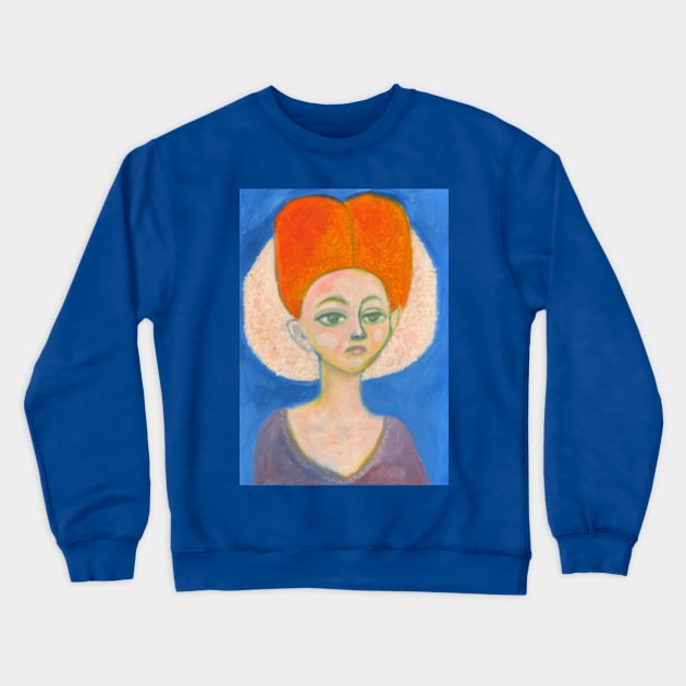 Queen Bess with red big hair Crewneck Sweatshirt by Mokoosh